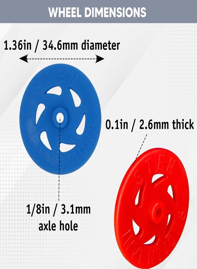 STEM Inventions Toy Wheels - Bulk Pack of 100 - Small Plastic Wheels for Toy Cars, STEM Projects, Crafts, Mini Vehicles - Image 4
